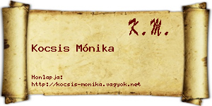 Kocsis Mónika névjegykártya